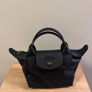 Le Pliage - Longchamp xs mini Leather - navy blue